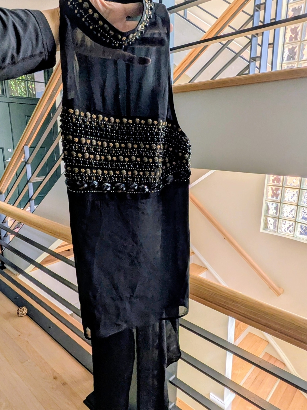 Bebe Sheer Beaded Going Out Top